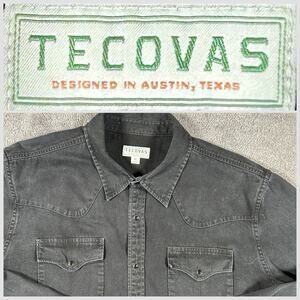 Tecovas Western Style Men's XL Black Denim Ebony Snap Buttons Long Sleeve Shirt